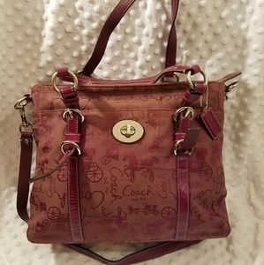 COACH Plum vintage print purse